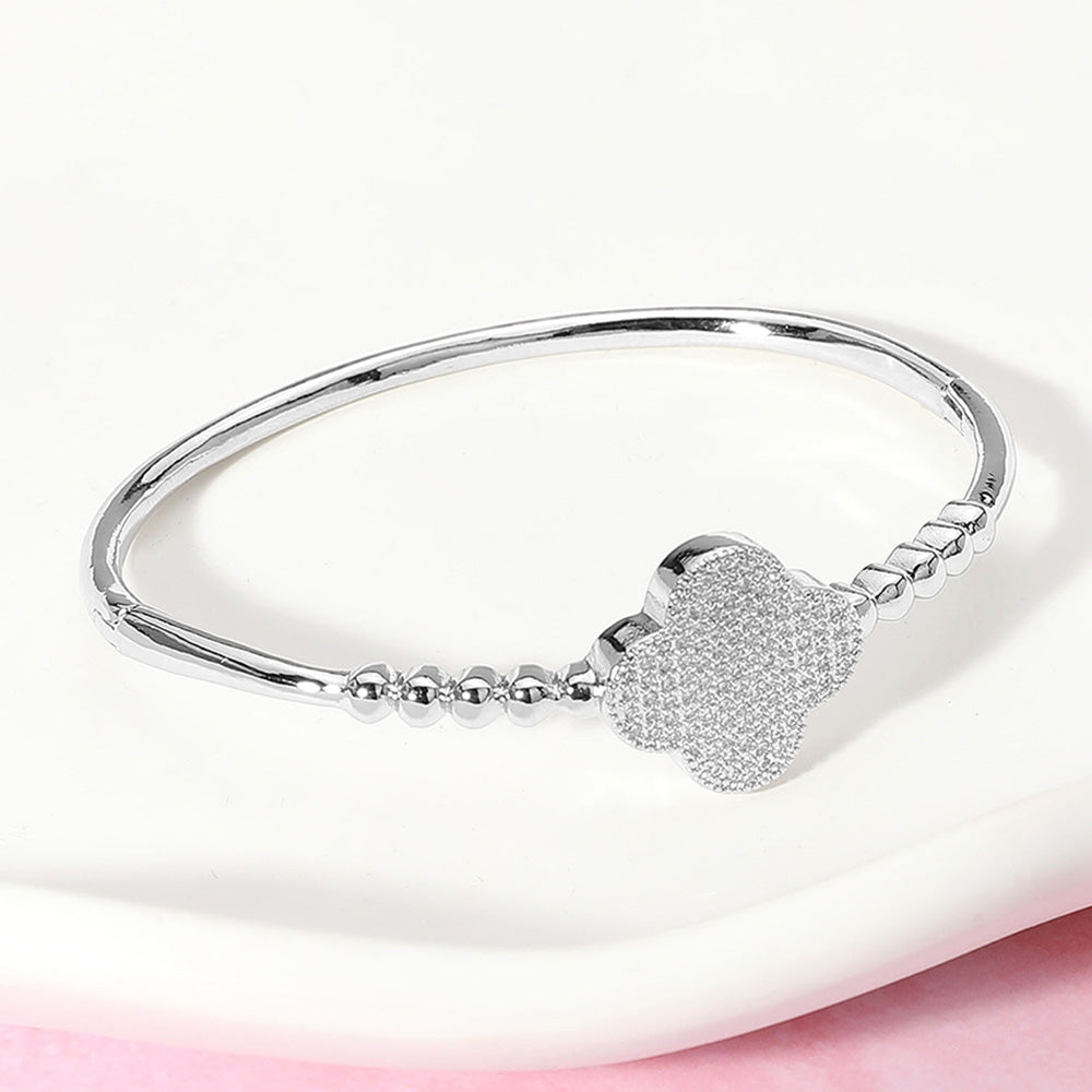 Paved Clover Bangle