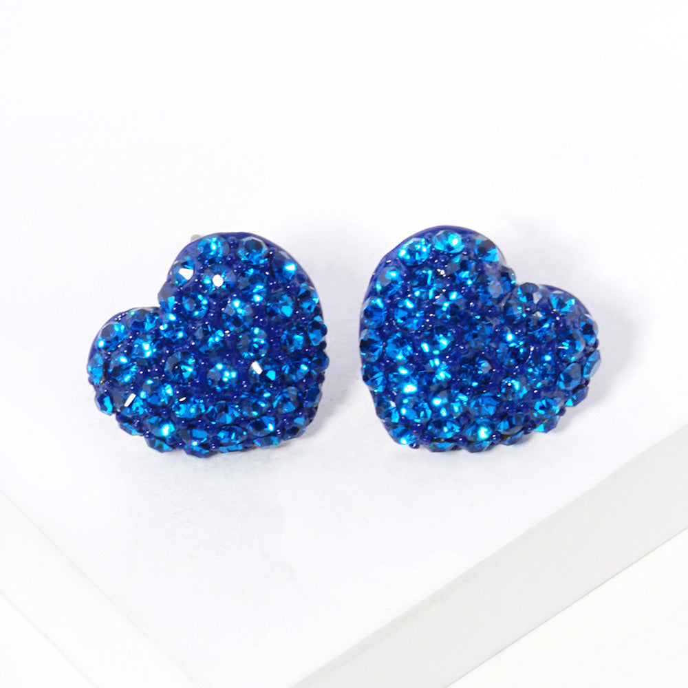 Crystal Heart Stud Earrings