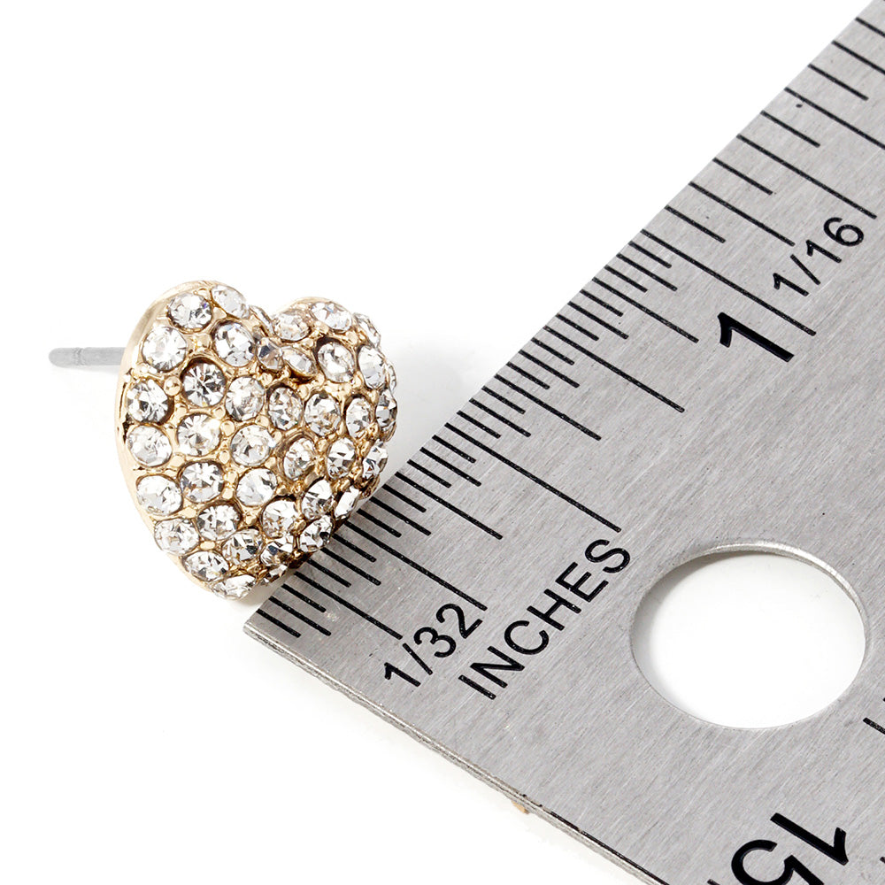 Crystal Heart Stud Earrings