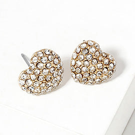 Crystal Heart Stud Earrings