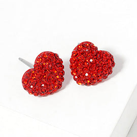 Crystal Heart Stud Earrings
