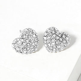 Crystal Heart Stud Earrings