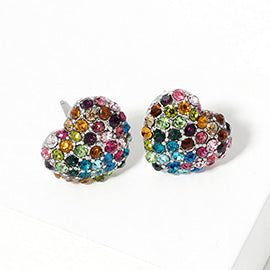 Crystal Heart Stud Earrings