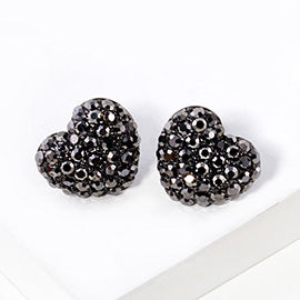 Crystal Heart Stud Earrings