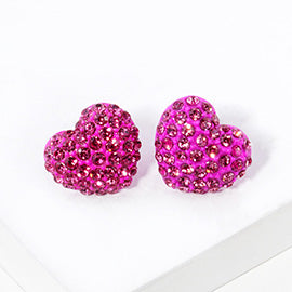 Crystal Heart Stud Earrings