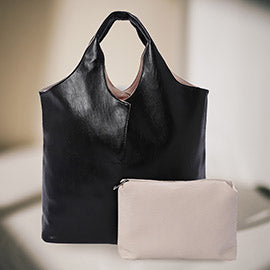 Reversible Metallic Tote and Pouch
