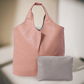 Reversible Metallic Tote and Pouch