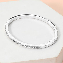 Stone Paved Hinged Bangle