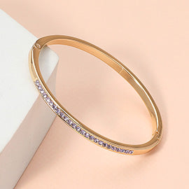 Stone Paved Hinged Bangle