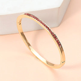 Stone Paved Hinged Bangle
