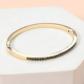 Stone Paved Hinged Bangle