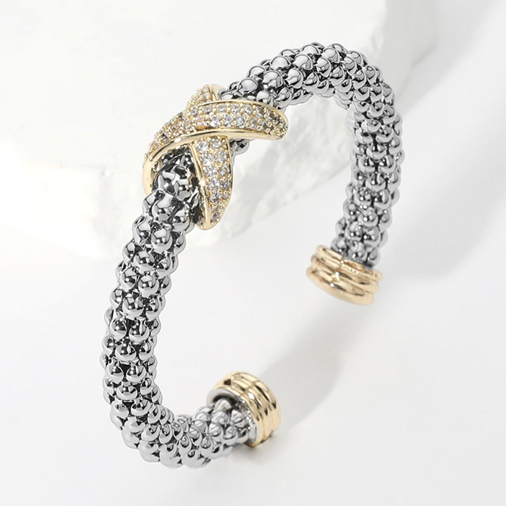 Paved Crisscross Pointed Cuff