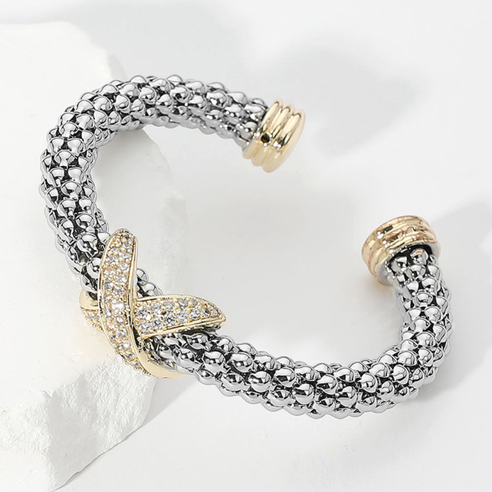 Paved Crisscross Pointed Cuff