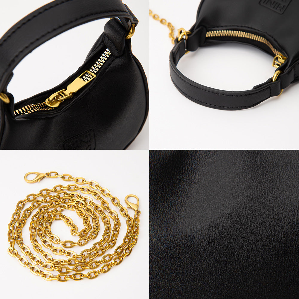 Faux Leather Mini Hobo Crossbody