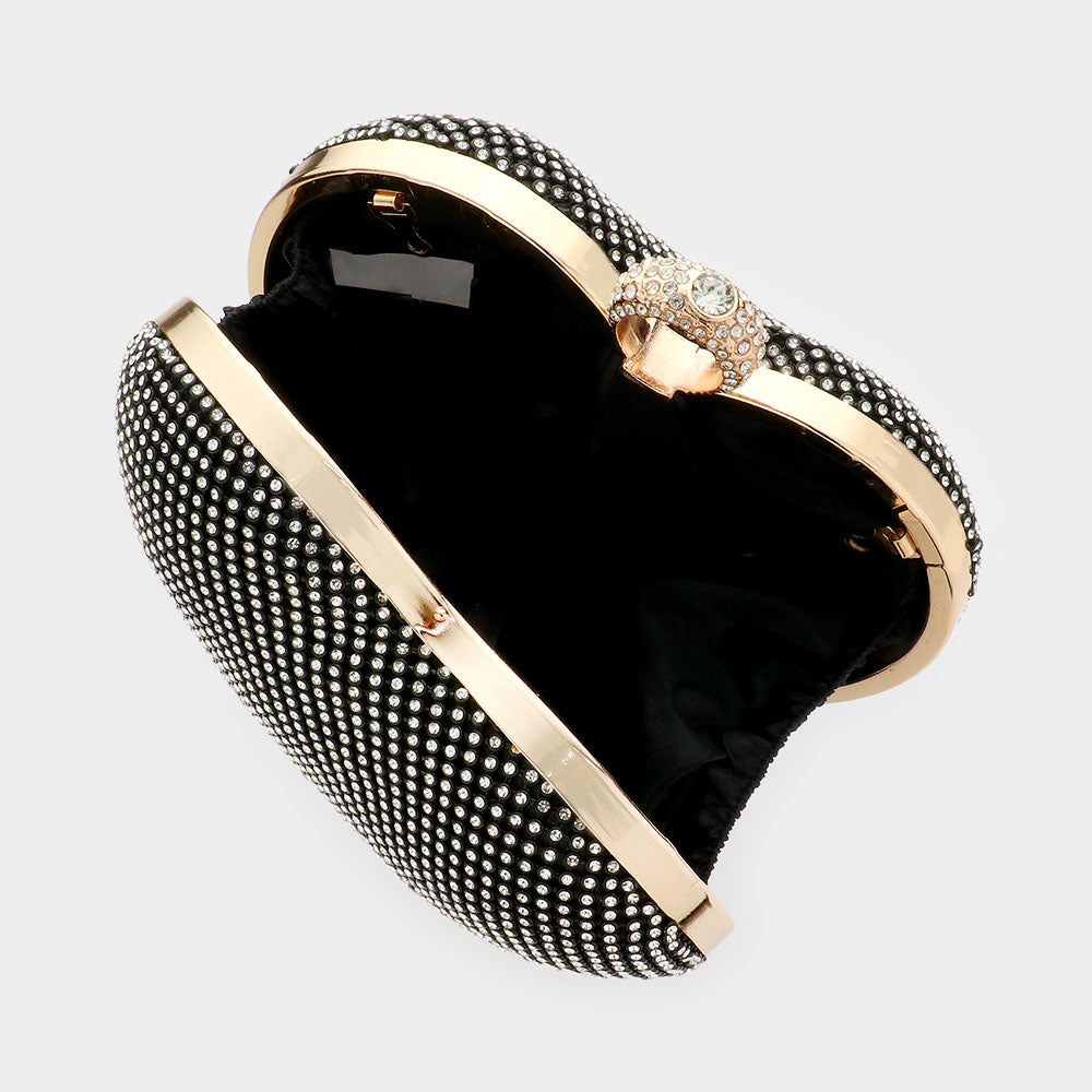 Rhinestone Heart Evening Clutch / Crossbody
