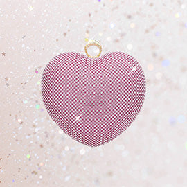 Rhinestone Heart Evening Clutch / Crossbody