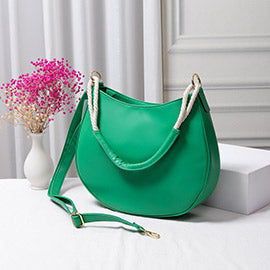 Solid Faux Leather Crossbody