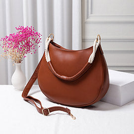 Solid Faux Leather Crossbody