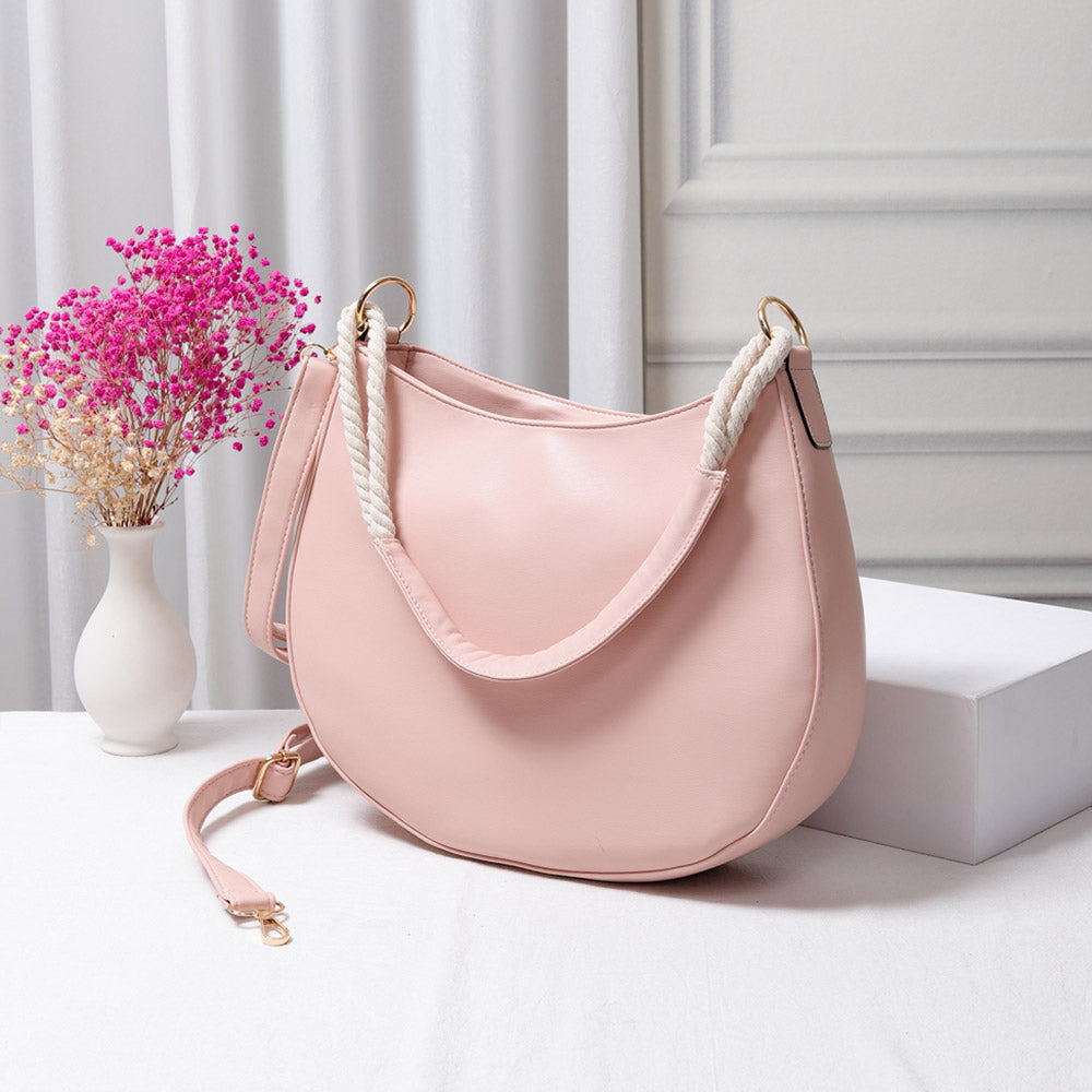 Solid Faux Leather Crossbody