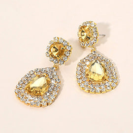 Glass Teardrop Evening Earrings
