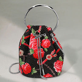 Bling Studded Pattern Bucket Bag / Handbag / Crossbody