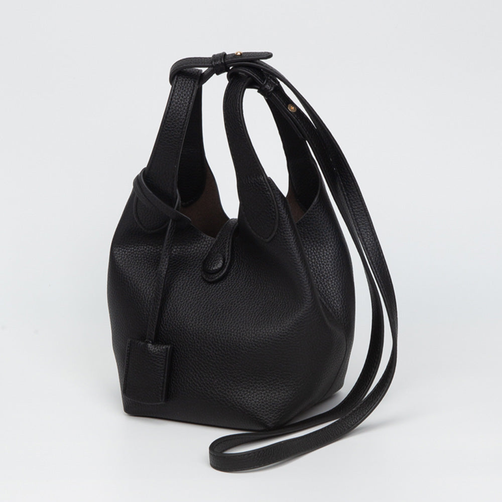 Pebbled Faux Leather Bucket Bag / Handbag / Crossbody Bag