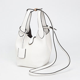 Pebbled Faux Leather Bucket Bag / Handbag / Crossbody Bag