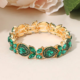 Marquise Teardrop Cluster Beaded Stretch Bracelet