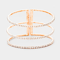 3Row Split Layer Crystal Evening Cuff