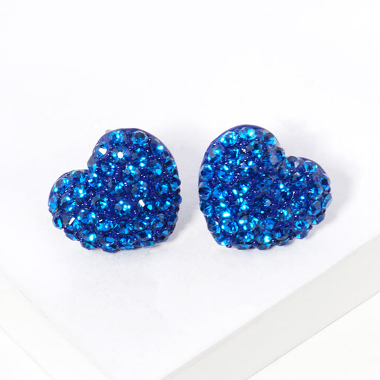 Crystal Heart Stud Earrings