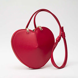 Faux Leather Heart Crossbody