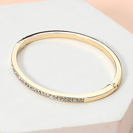 Stone Paved Hinged Bangle