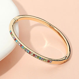 Stone Paved Hinged Bangle