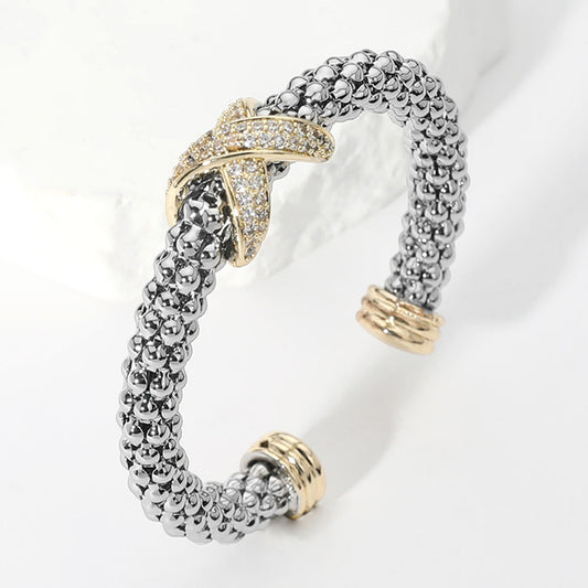 Paved Crisscross Pointed Cuff