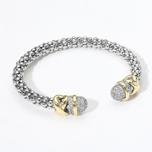 Paved Tip Two Tone Braided Cuff