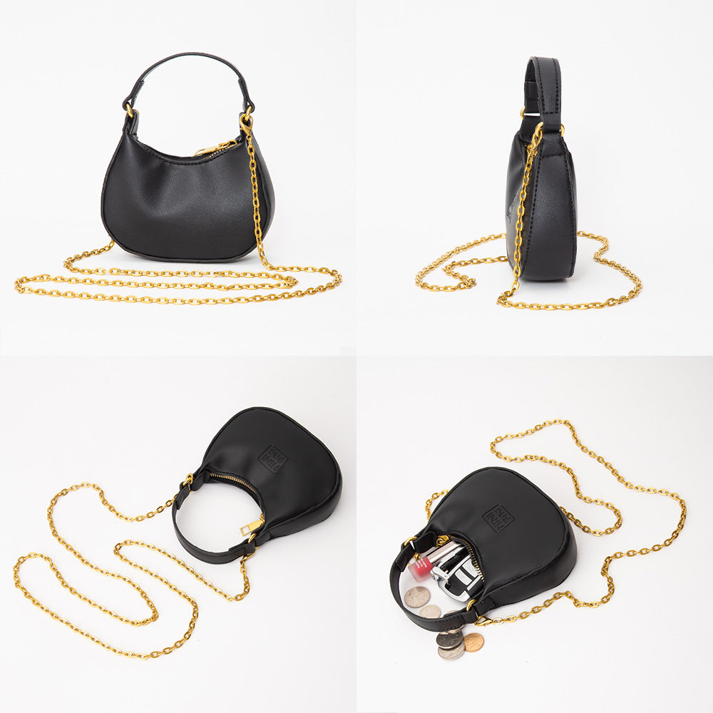 Faux Leather Mini Hobo Crossbody