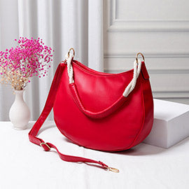Solid Faux Leather Crossbody