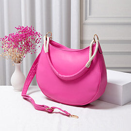 Solid Faux Leather Crossbody