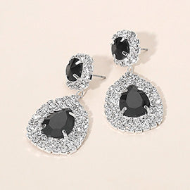 Glass Teardrop Evening Earrings