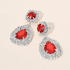 Glass Teardrop Evening Earrings