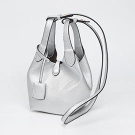 Pebbled Faux Leather Bucket Bag / Handbag / Crossbody Bag